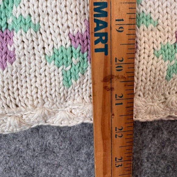 VTG 80s Colorblock Knit Sleeveless Sweater Cottagecore Womens Small Fruit Stripe - Picture 8 of 10